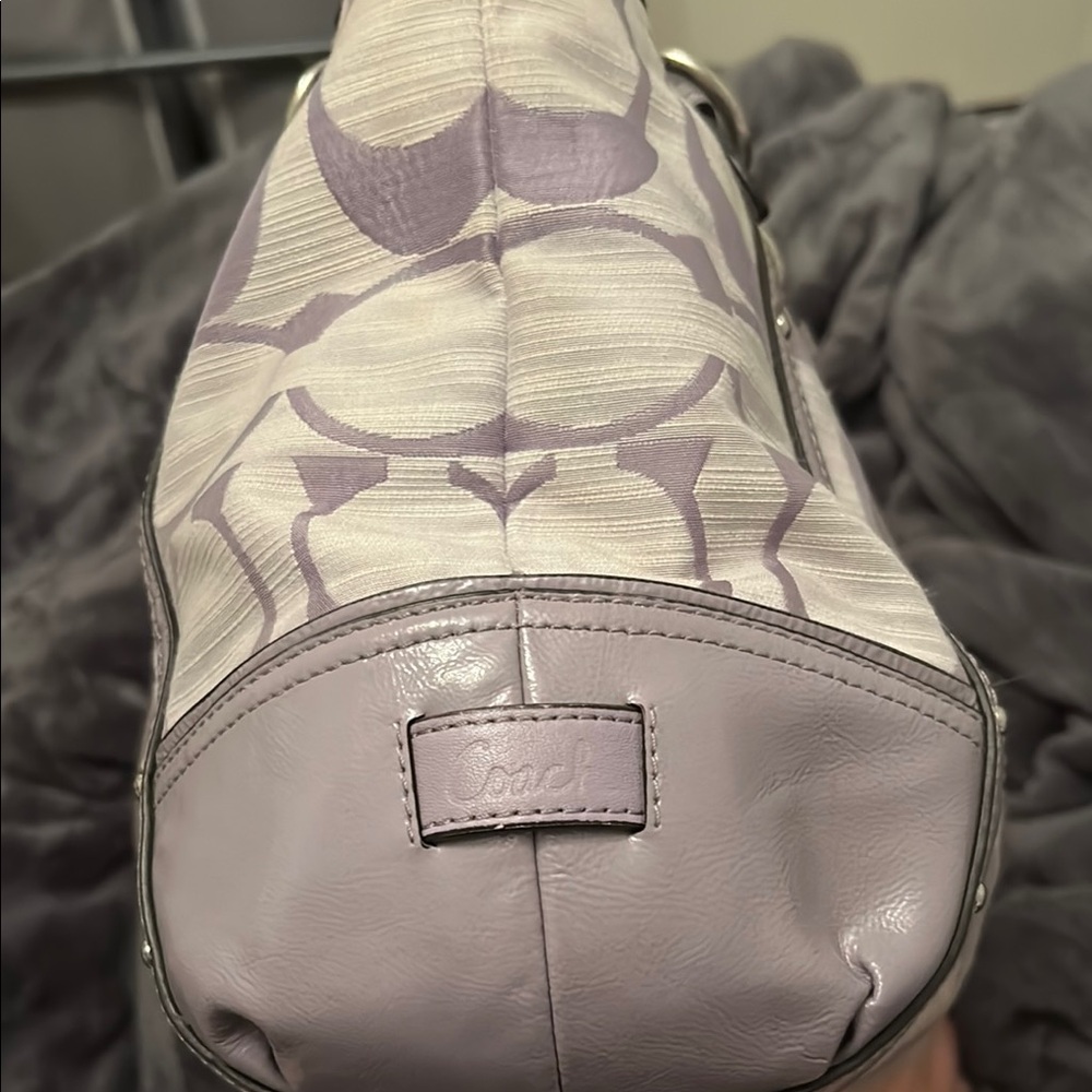 Coach Canvas Alexandra Lavender and Gray Signature Tote - Picture 10 of 14